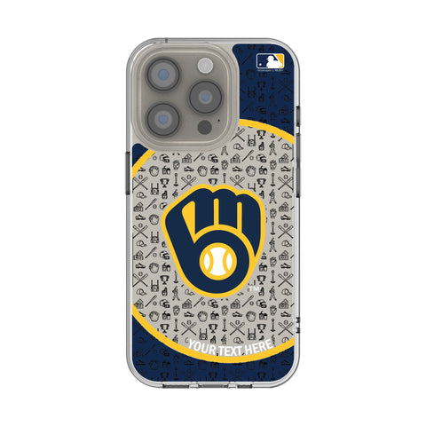 Milwaukee Brewers Personalized Circle Clear Phone Case for Apple iPhone