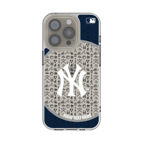 New York Yankees Personalized Circle Clear Phone Case for Apple iPhone