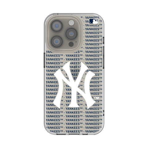 New York Yankees Text Backdrop Clear Phone Case for Apple iPhone