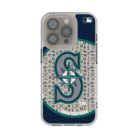 Seattle Mariners Personalized Circle Clear Phone Case for Apple iPhone