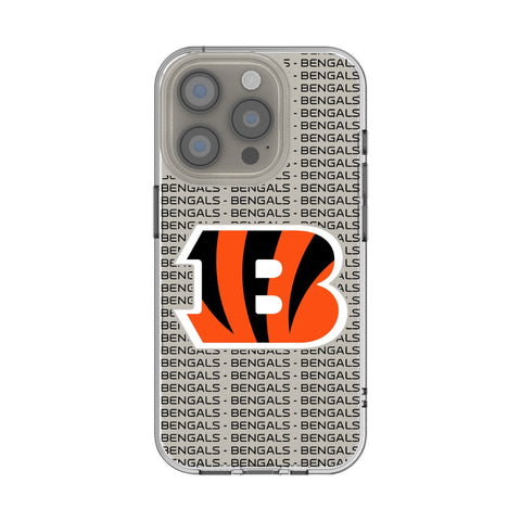 Cincinnati Bengals Text Backdrop Clear Phone Case for Apple iPhone
