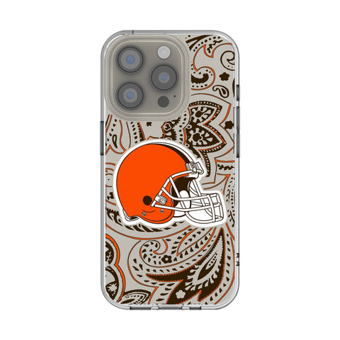 Cleveland Browns Paisley Clear Phone Case for Apple iPhone