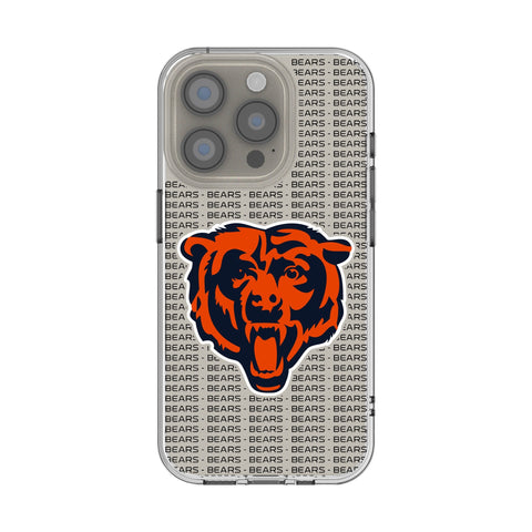 Chicago Bears Text Backdrop Clear Phone Case for Apple iPhone