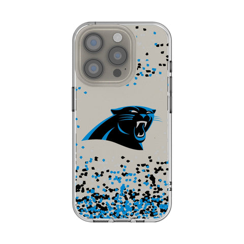 Carolina Panthers Confetti Clear Phone Case for Apple iPhone