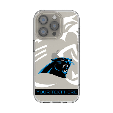 Carolina Panthers Personalized Tilt Clear Phone Case for Apple iPhone