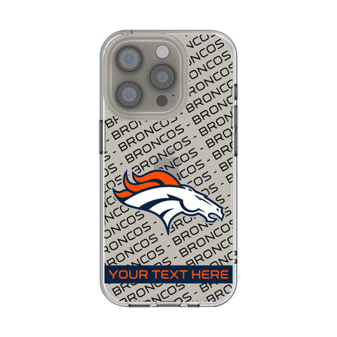 Denver Broncos Personalized Tilt Clear Phone Case for Apple iPhone