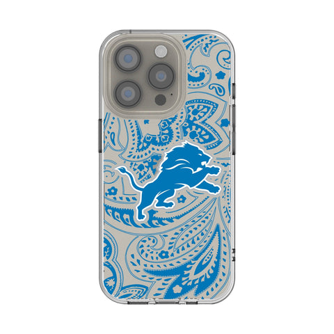 Detroit Lions Paisley Clear Phone Case for Apple iPhone