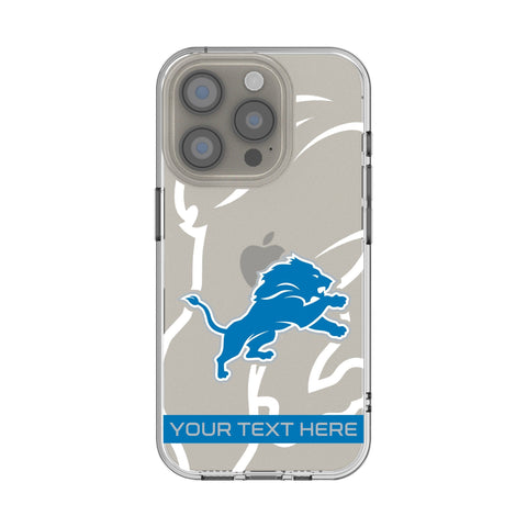 Detroit Lions Personalized Tilt Clear Phone Case for Apple iPhone
