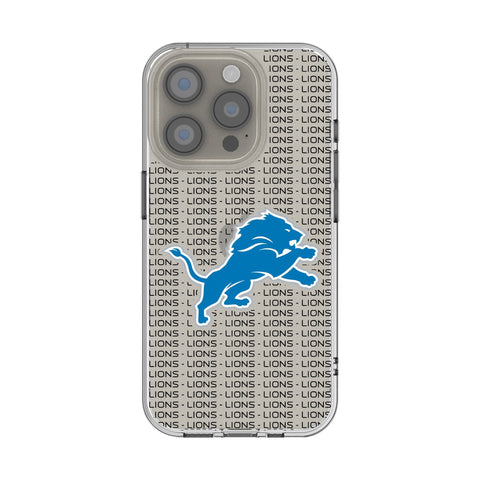 Detroit Lions Text Backdrop Clear Phone Case for Apple iPhone