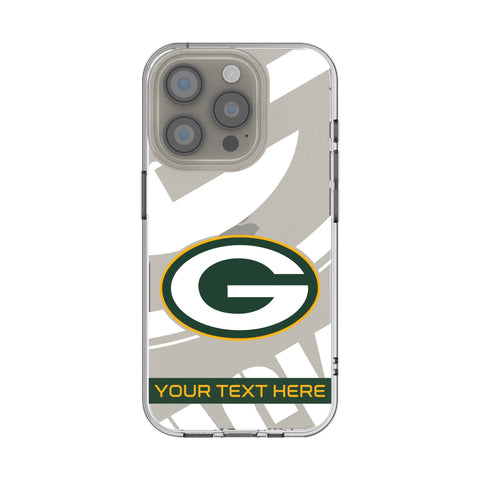 Green Bay Packers Personalized Tilt Clear Phone Case for Apple iPhone