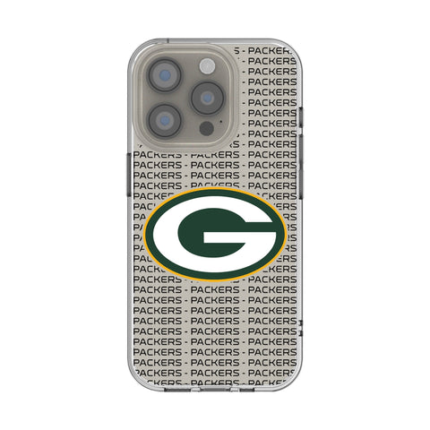 Green Bay Packers Text Backdrop Clear Phone Case for Apple iPhone