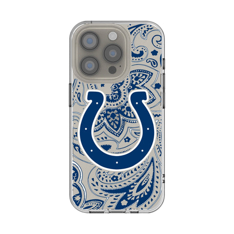 Indianapolis Colts Paisley Clear Phone Case for Apple iPhone