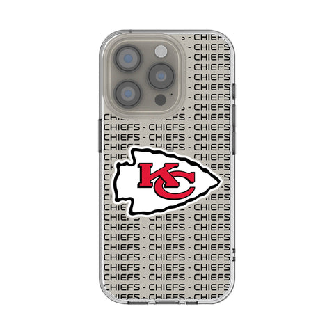 Kansas City Chiefs Text Backdrop Clear Phone Case for Apple iPhone