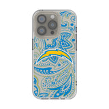 Los Angeles Chargers Paisley Clear Phone Case