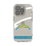 Los Angeles Chargers Personalized Tilt Clear Phone Case for Apple iPhone