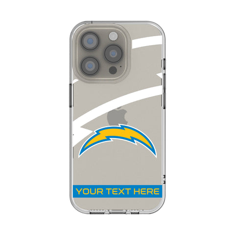 Los Angeles Chargers Personalized Tilt Clear Phone Case for Apple iPhone