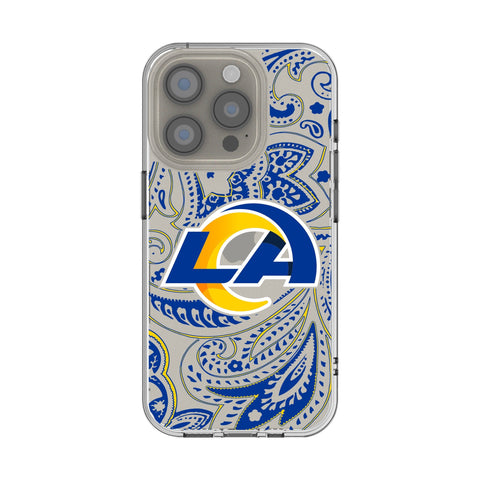 Los Angeles Rams Paisley Clear Phone Case for Apple iPhone