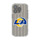 Los Angeles Rams Text Backdrop Clear Phone Case for Apple iPhone