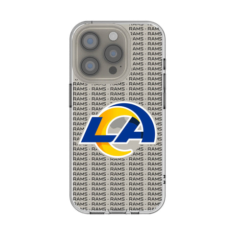 Los Angeles Rams Text Backdrop Clear Phone Case for Apple iPhone