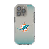 Miami Dolphins Linen Clear Phone Case for Apple iPhone