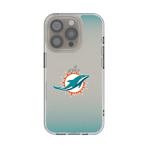 Miami Dolphins Linen Clear Phone Case for Apple iPhone