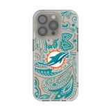 Miami Dolphins Paisley Clear Phone Case for Apple iPhone