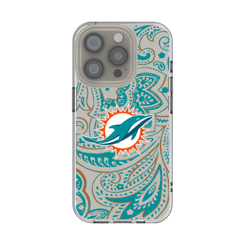 Miami Dolphins Paisley Clear Phone Case for Apple iPhone