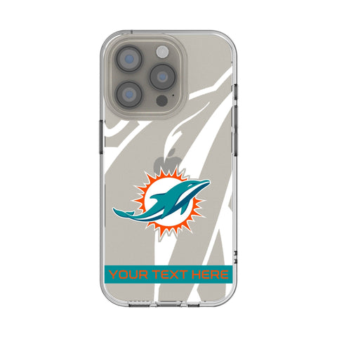 Miami Dolphins Personalized Tilt Clear Phone Case for Apple iPhone