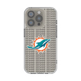 Miami Dolphins Text Backdrop Clear Phone Case for Apple iPhone
