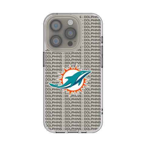 Miami Dolphins Text Backdrop Clear Phone Case for Apple iPhone