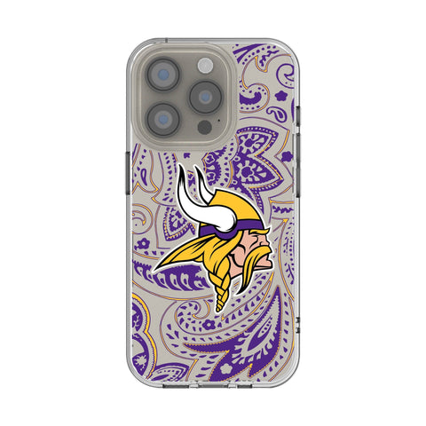 Minnesota Vikings Paisley Clear Phone Case for Apple iPhone