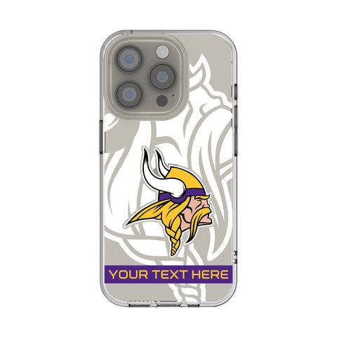 Minnesota Vikings Personalized Tilt Clear Phone Case for Apple iPhone