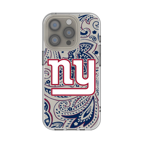 New York Giants Paisley Clear Phone Case for Apple iPhone