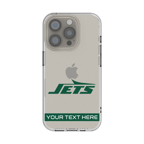 New York Jets Personalized Tilt Clear Phone Case for Apple iPhone