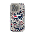 New England Patriots Paisley Clear Phone Case for Apple iPhone
