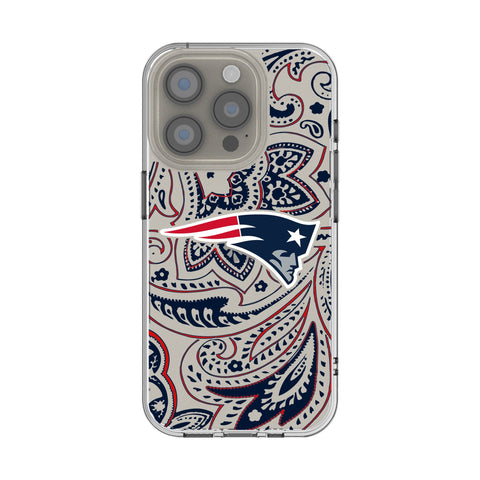 New England Patriots Paisley Clear Phone Case for Apple iPhone