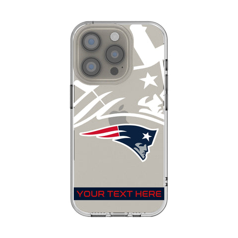 New England Patriots Personalized Tilt Clear Phone Case for Apple iPhone