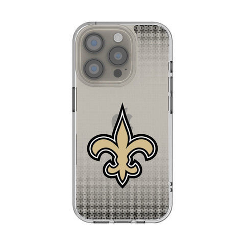 New Orleans Saints Linen Clear Phone Case for Apple iPhone