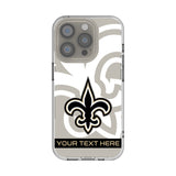 New Orleans Saints Personalized Tilt Clear Phone Case for Apple iPhone