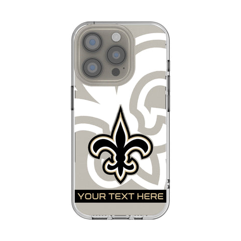 New Orleans Saints Personalized Tilt Clear Phone Case for Apple iPhone