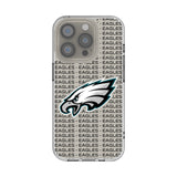 Philadelphia Eagles Text Backdrop Clear Phone Case for Apple iPhone