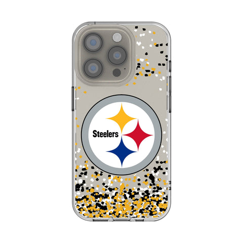 Pittsburgh Steelers Confetti Clear Phone Case for Apple iPhone