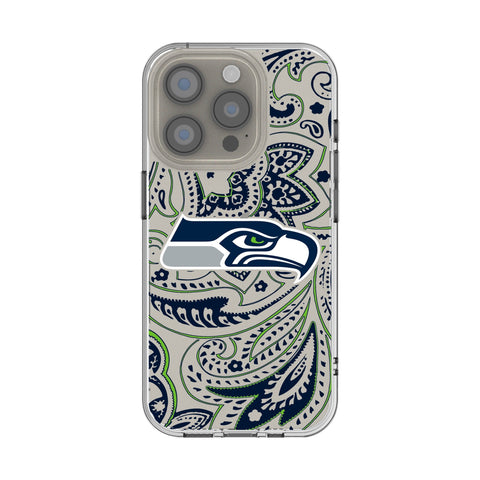 Seattle Seahawks Paisley Clear Phone Case for Apple iPhone
