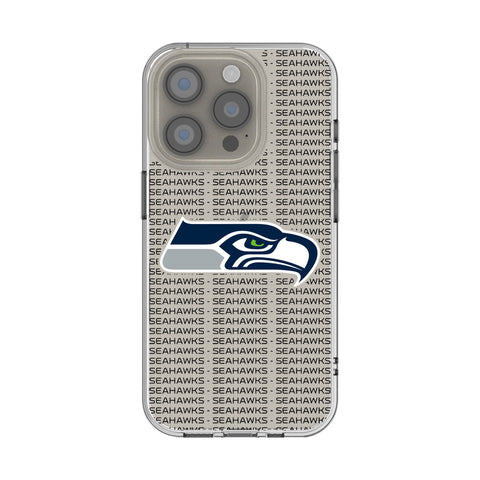 Seattle Seahawks Text Backdrop Clear Phone Case for Apple iPhone