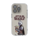 Star Wars: The Mandalorian Grogu and Din Djarin Color Block Clear Phone Case