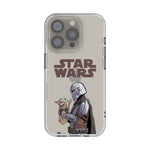 Star Wars: The Mandalorian Grogu and Din Djarin Color Block Clear Phone Case