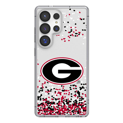 University of Georgia Bulldogs Confetti Clear Phone Case for Samsung Galaxy