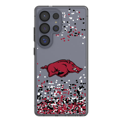 University of Arkansas Fayetteville Razorbacks Confetti Clear Phone Case for Samsung Galaxy