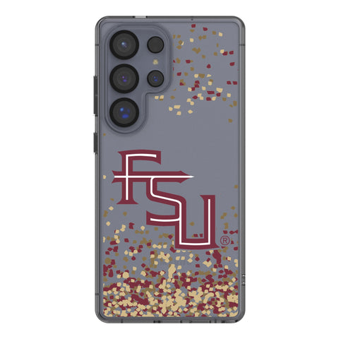 Florida State University Seminoles Athletic Wordmark Confetti Clear Phone Case for Samsung Galaxy