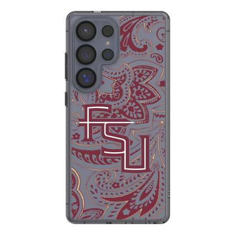 Florida State University Seminoles Athletic Wordmark Paisley Clear Phone Case for Samsung Galaxy